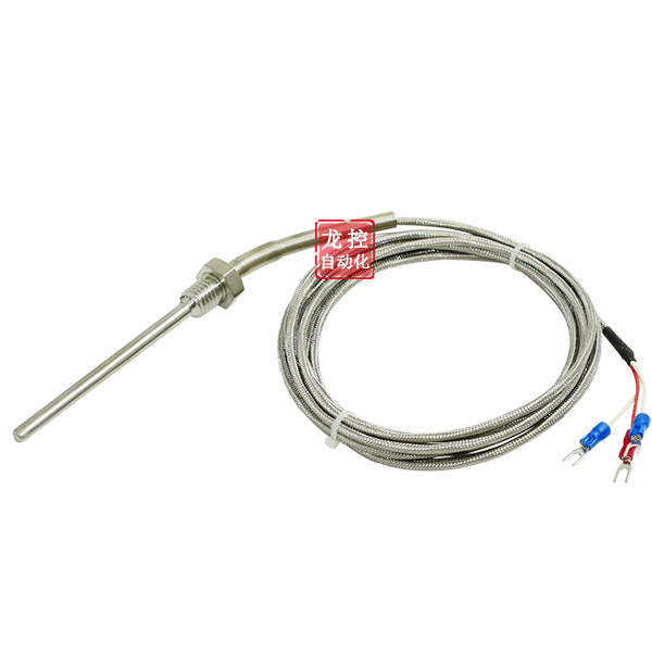 螺紋安裝彈簧PT100 PT1000溫度傳感器熱電阻K型帶屏蔽熱電偶
